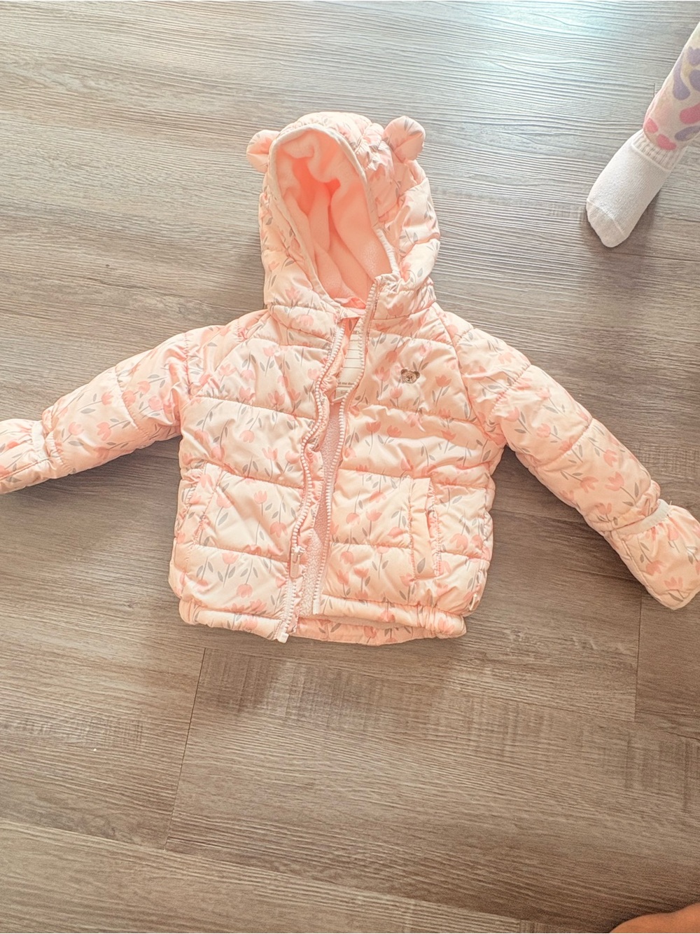 Hand Me Down Floral Hooded Puffer Jacket Baby 18M